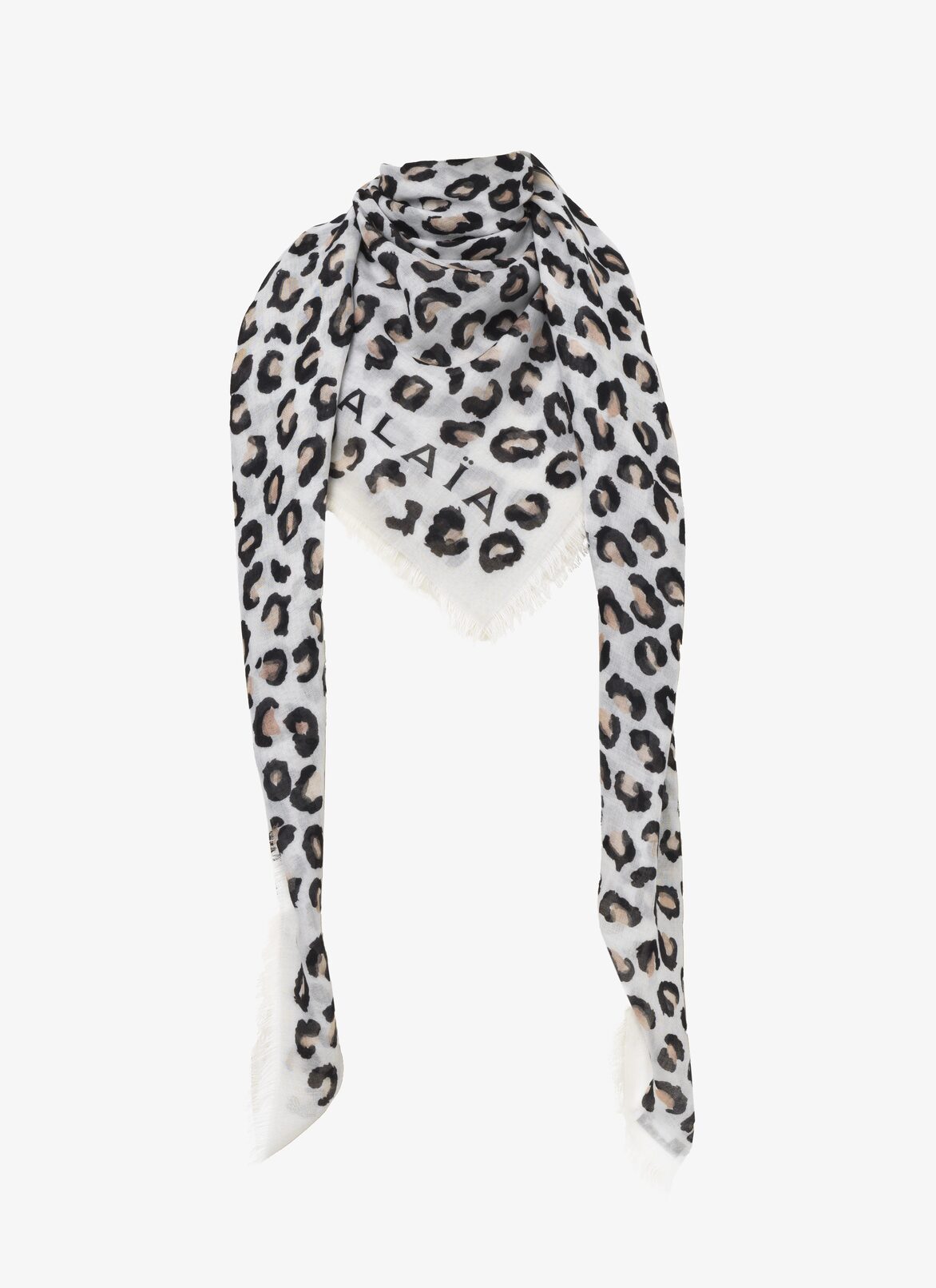 Leopard Pashmina ALAÏA WHITE/BLACK LEOPARD PASHMINA